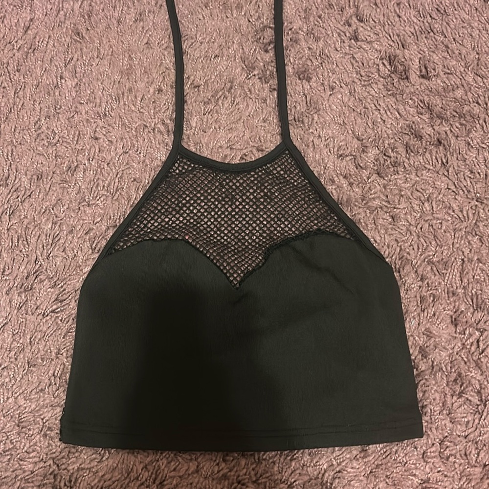 crop top with fishnet back